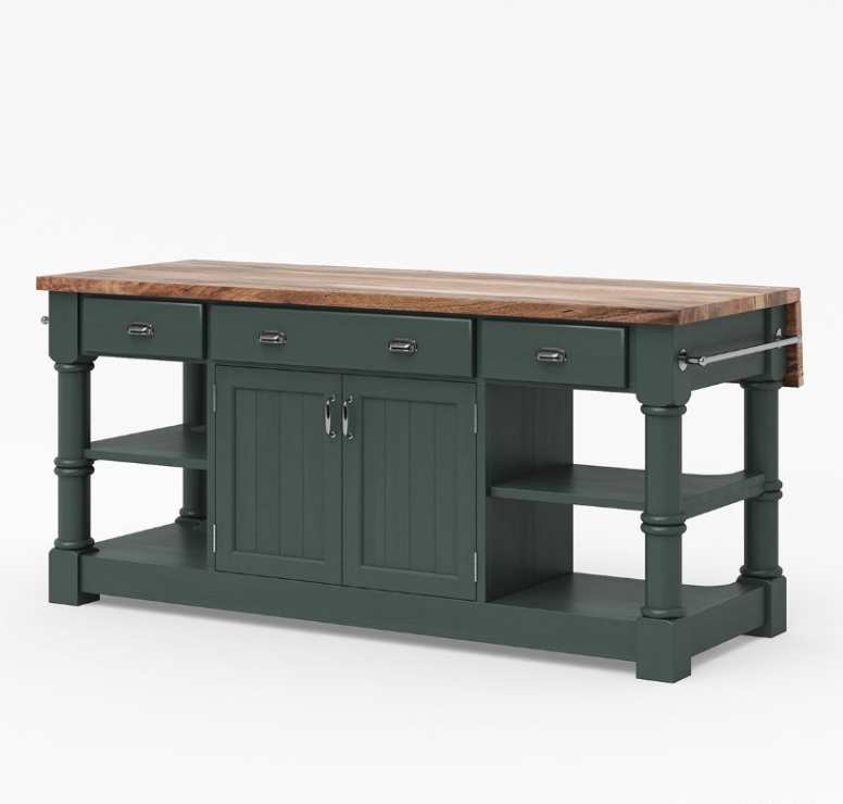 Medora Farmhouse Solid Wood Kitchen Island Table