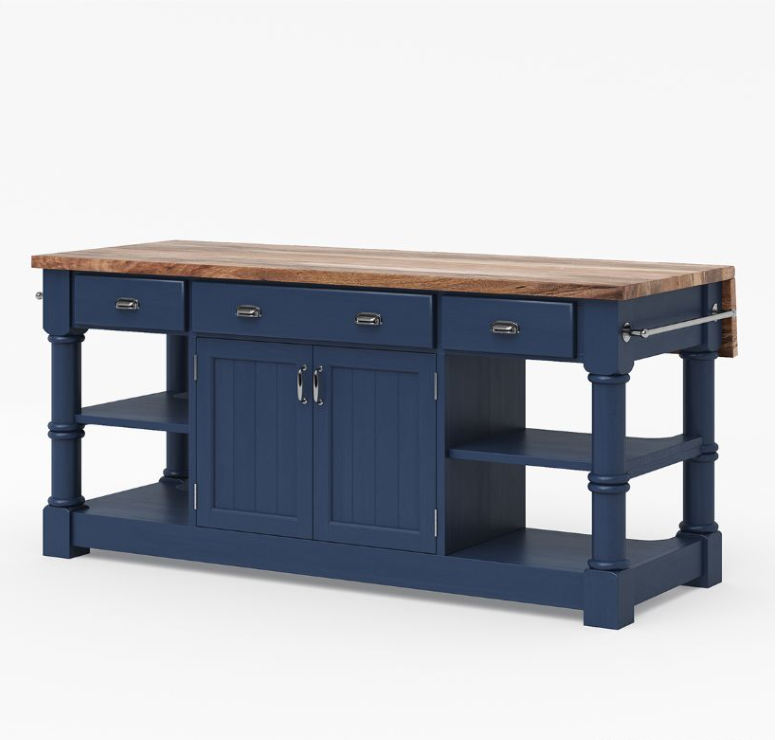 Medora Farmhouse Solid Wood Kitchen Island Table