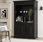 Wuppertal Solid Wood Traditional Kitchen Coffee Bar Hutch