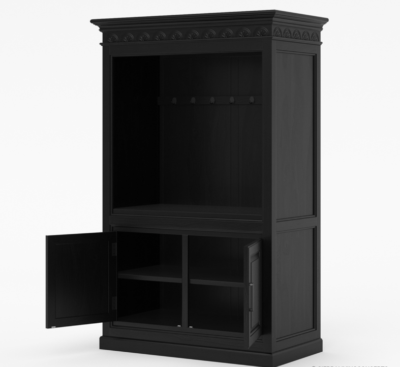 Wuppertal Solid Wood Traditional Kitchen Coffee Bar Hutch