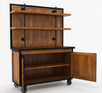 Mapleton Rustic Solid Wood Industrial Baker’s Rack with Cabinet