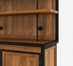 Mapleton Rustic Solid Wood Industrial Baker’s Rack with Cabinet