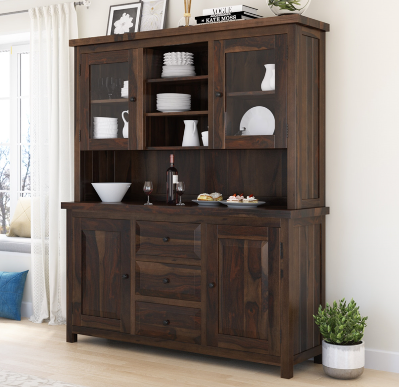 El Paso Solid Wood Dining Room Hutch with Glass Door