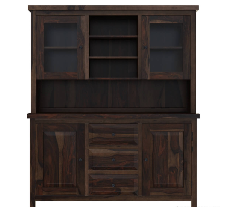 El Paso Solid Wood Dining Room Hutch with Glass Door