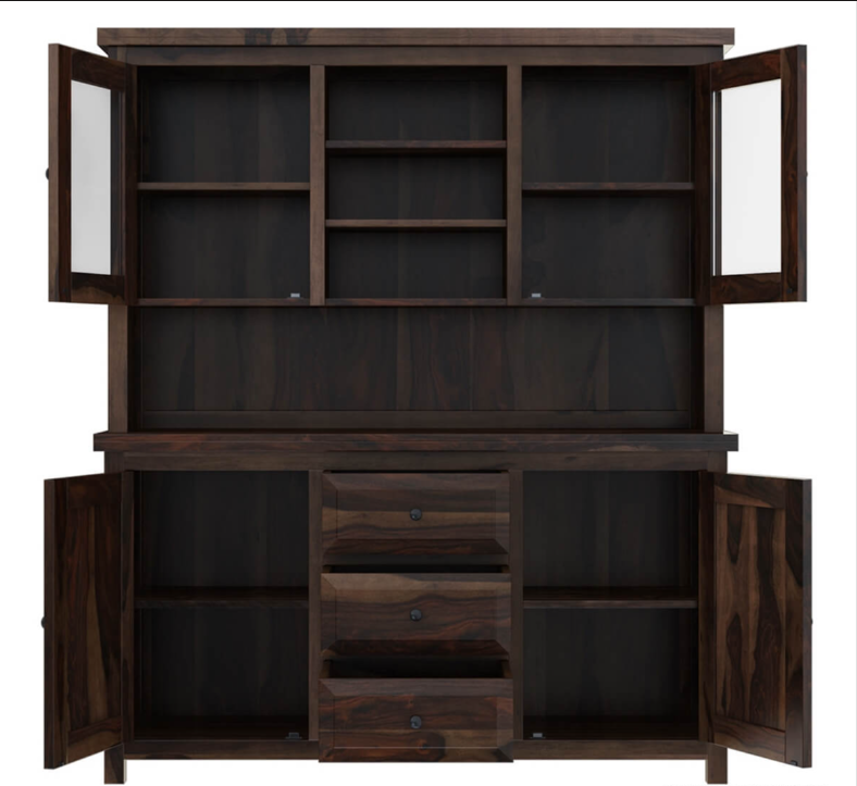 El Paso Solid Wood Dining Room Hutch with Glass Door