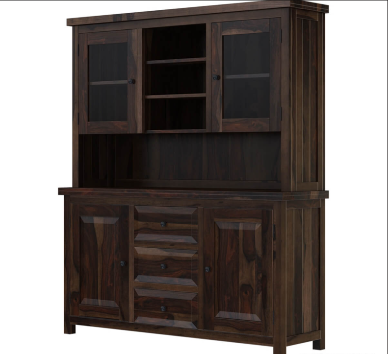 El Paso Solid Wood Dining Room Hutch with Glass Door