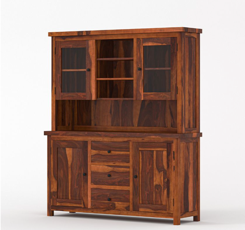El Paso Solid Wood Dining Room Hutch with Glass Door
