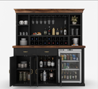 Hamilton Two Tone Back Bar Hutch with Fridge Space