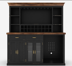 Hamilton Two Tone Back Bar Hutch with Fridge Space