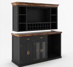 Hamilton Two Tone Back Bar Hutch with Fridge Space