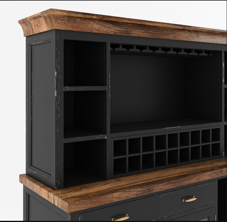 Hamilton Two Tone Back Bar Hutch with Fridge Space