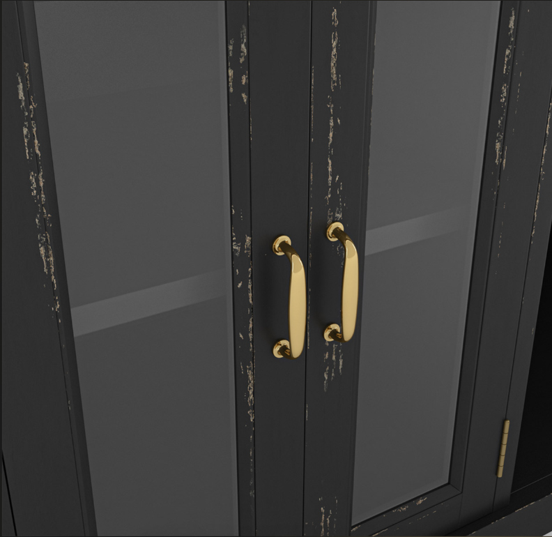 Hamilton Two Tone Back Bar Hutch with Fridge Space