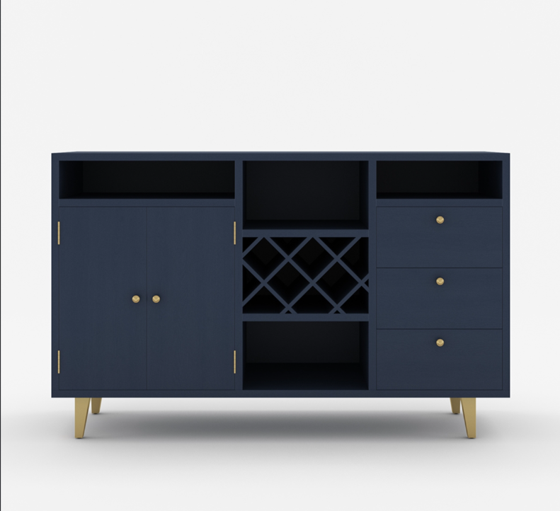 Mareeba Solid Wood 3 Drawer Long Bar Buffet Cabinet