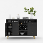 UrbanShell Solid Wood 3 Drawer Long Bar Buffet Cabinet