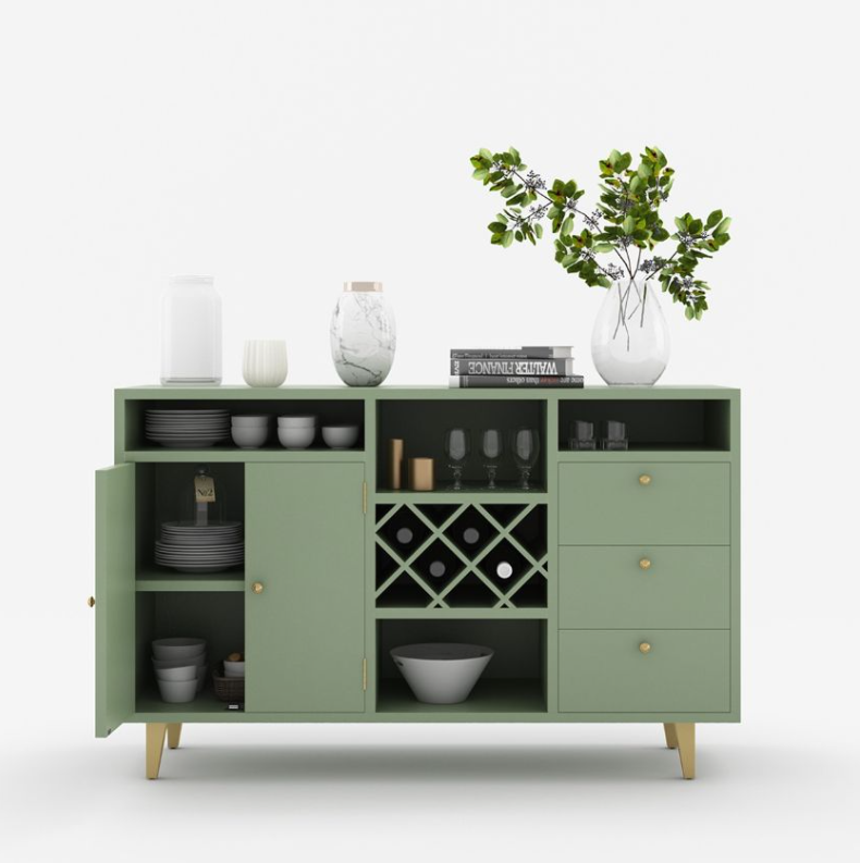 Mareeba Solid Wood 3 Drawer Long Bar Buffet Cabinet