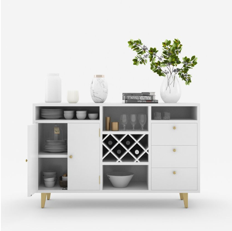 Mareeba Solid Wood 3 Drawer Long Bar Buffet Cabinet