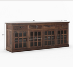 Dallas Ranch Rustic Solid Wood 4 Drawer Extra Long Buffet Cabinet