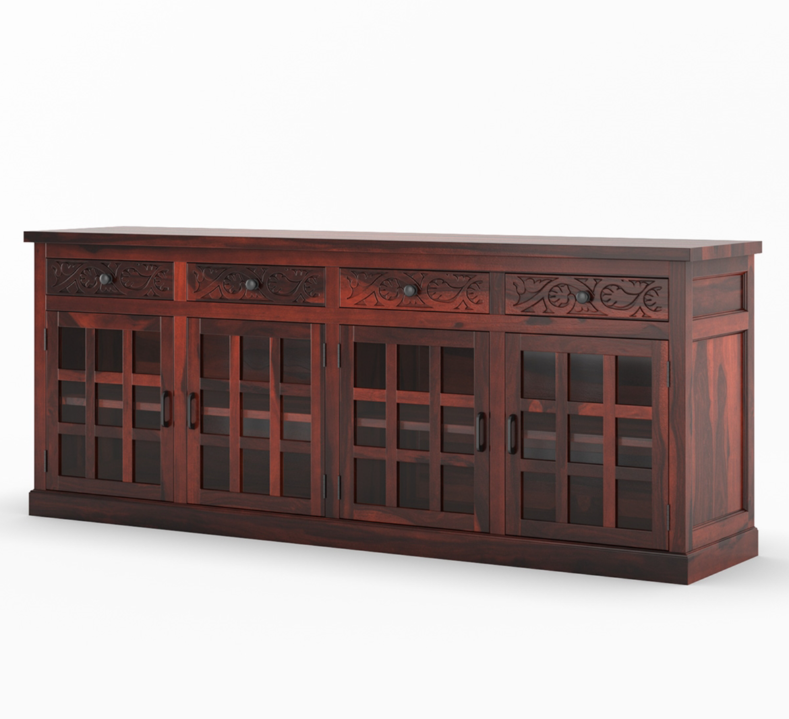 Dallas Ranch Rustic Solid Wood 4 Drawer Extra Long Buffet Cabinet