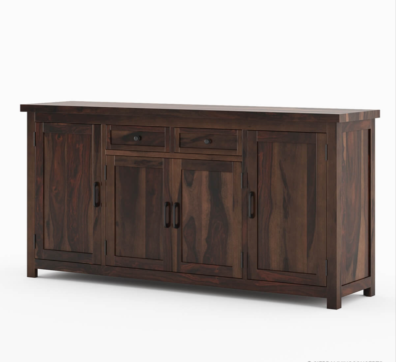 Galveston Rustic Solid Wood Buffet Cabinet with Drawers