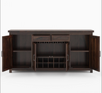 Galveston Rustic Solid Wood Buffet Cabinet with Drawers