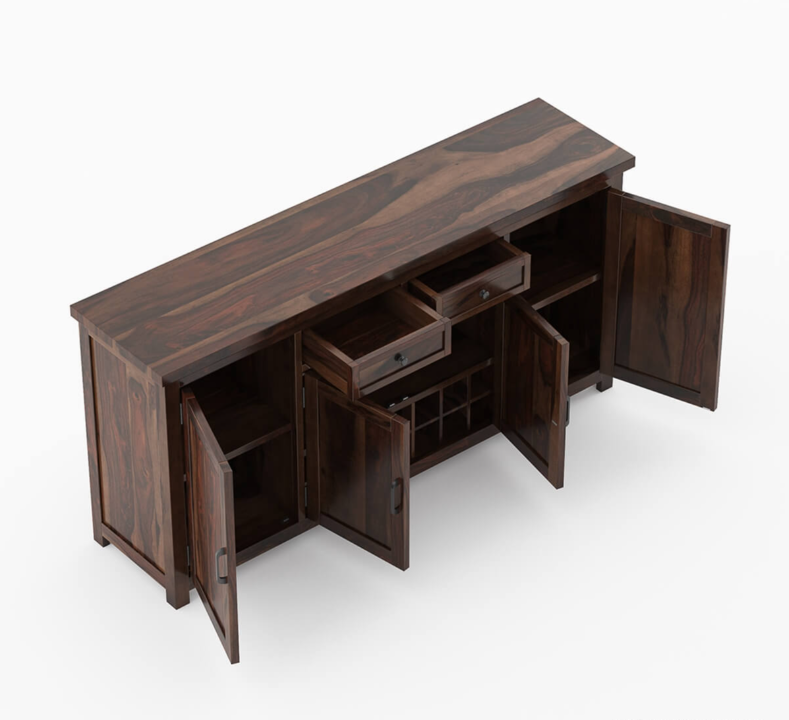 Galveston Rustic Solid Wood Buffet Cabinet with Drawers