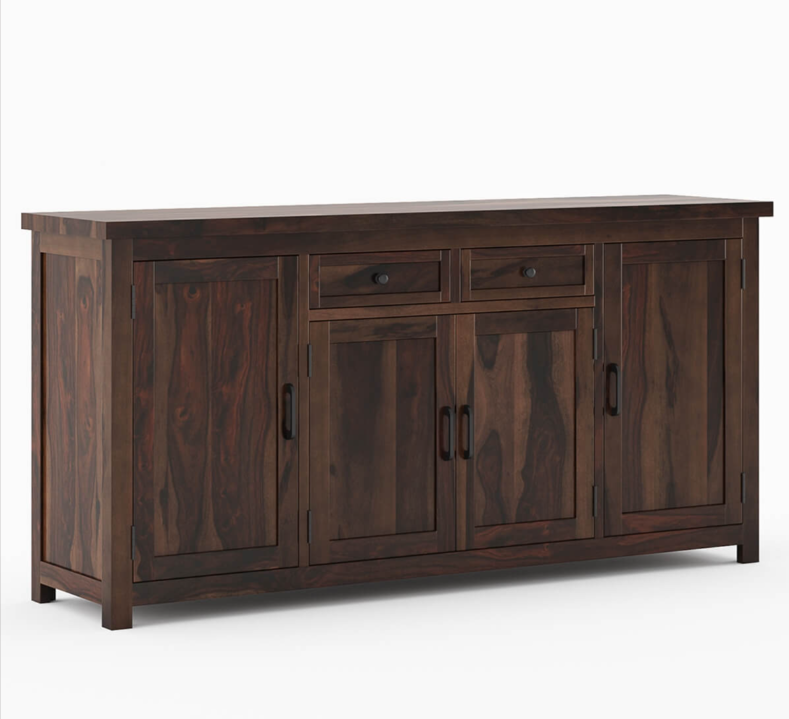 Galveston Rustic Solid Wood Buffet Cabinet with Drawers