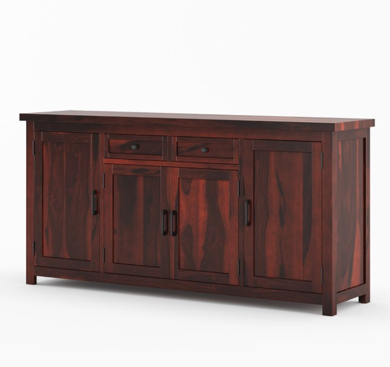 Galveston Rustic Solid Wood Buffet Cabinet with Drawers