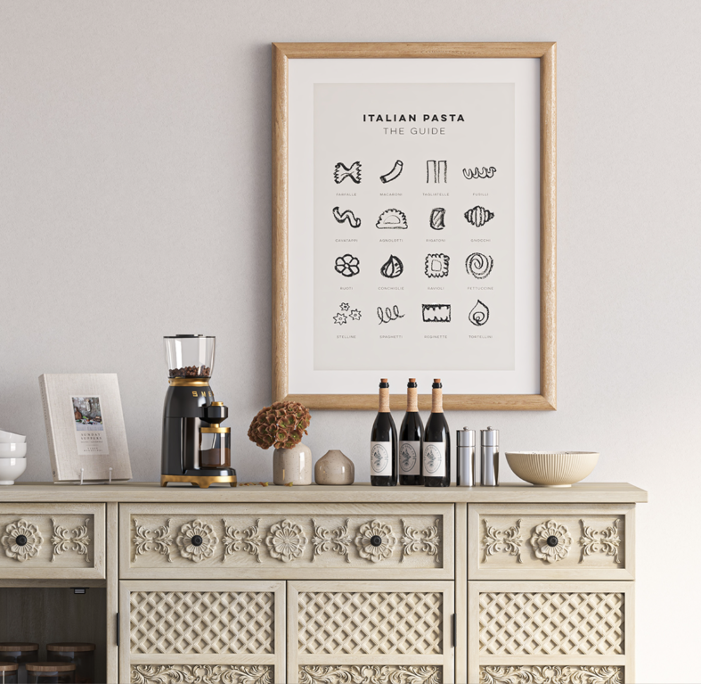 Nuala Hand Carved Solid Wood Kitchen Buffet Island Cabinet