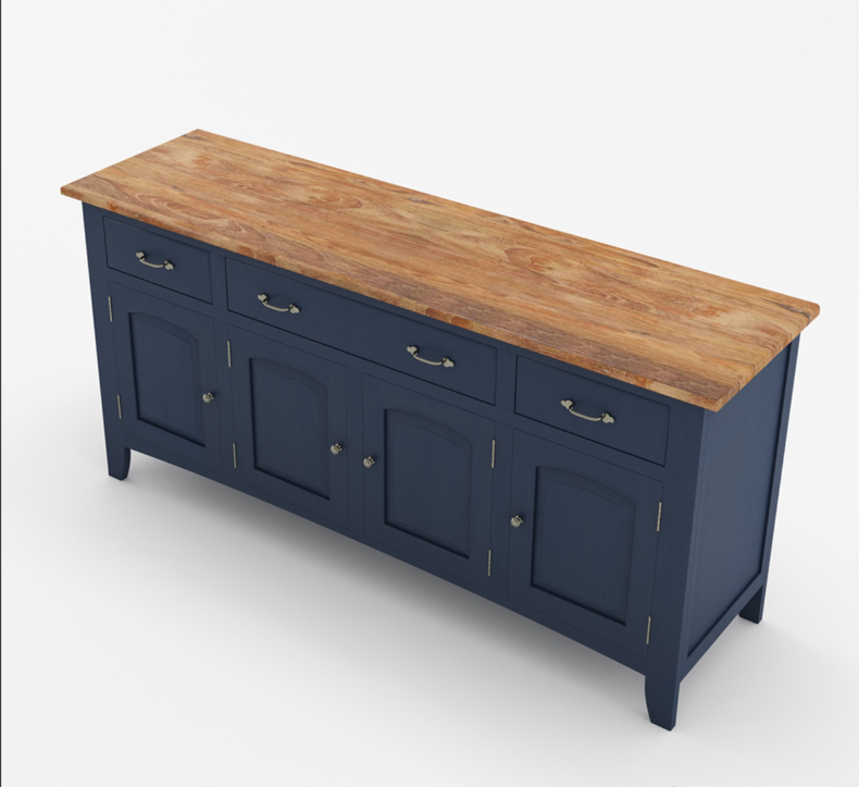 Meriden Two Tone Solid Wood Blue Sideboard Cabinet with Drawers