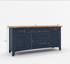Meriden Two Tone Solid Wood Blue Sideboard Cabinet with Drawers
