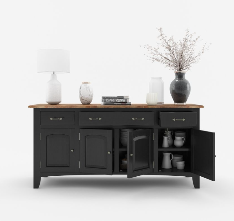 Meriden Two Tone Solid Wood Blue Sideboard Cabinet with Drawers