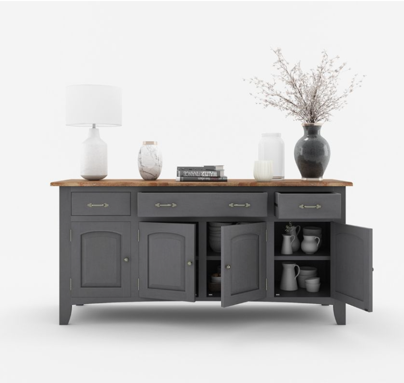 Meriden Two Tone Solid Wood Blue Sideboard Cabinet with Drawers