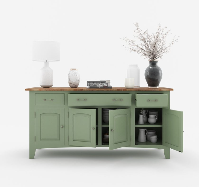 Meriden Two Tone Solid Wood Blue Sideboard Cabinet with Drawers