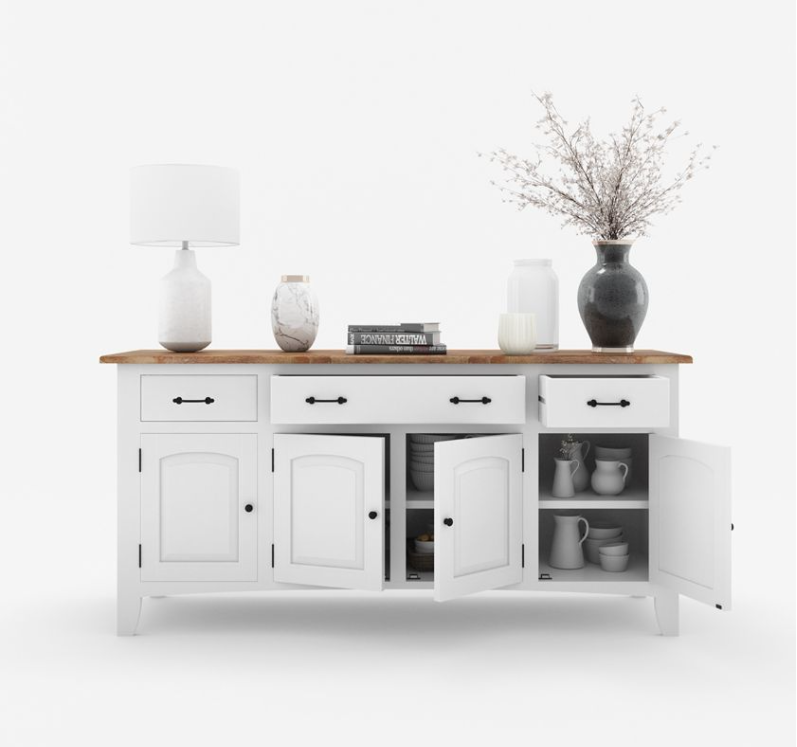 Meriden Two Tone Solid Wood Blue Sideboard Cabinet with Drawers