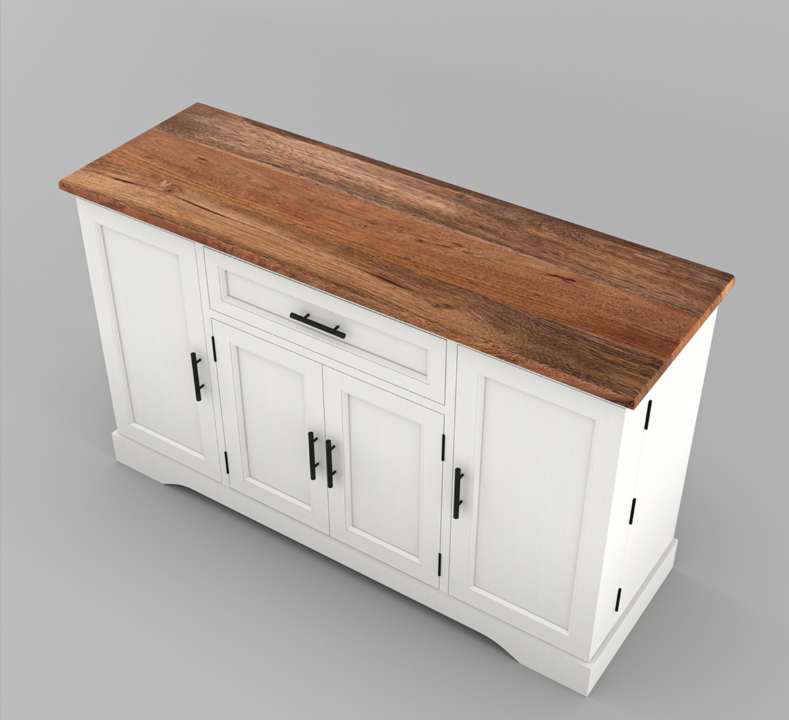 Kitchener Two Tone White Kitchen Buffet Island Cabinet