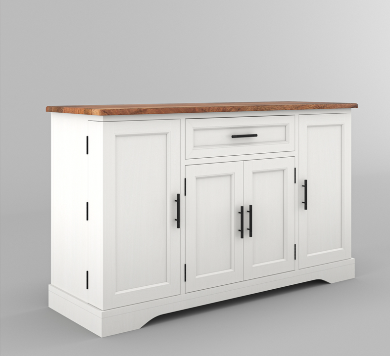 Kitchener Two Tone White Kitchen Buffet Island Cabinet