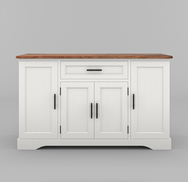Kitchener Two Tone White Kitchen Buffet Island Cabinet