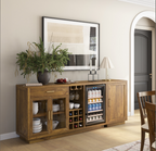 Sarnia Solid Wood Buffet Cabinet with Mini Fridge Space