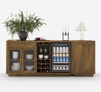 Sarnia Solid Wood Buffet Cabinet with Mini Fridge Space