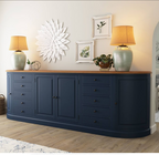 Peshtigo Two Tone Solid Wood 10 Drawer Extra Long Sideboard