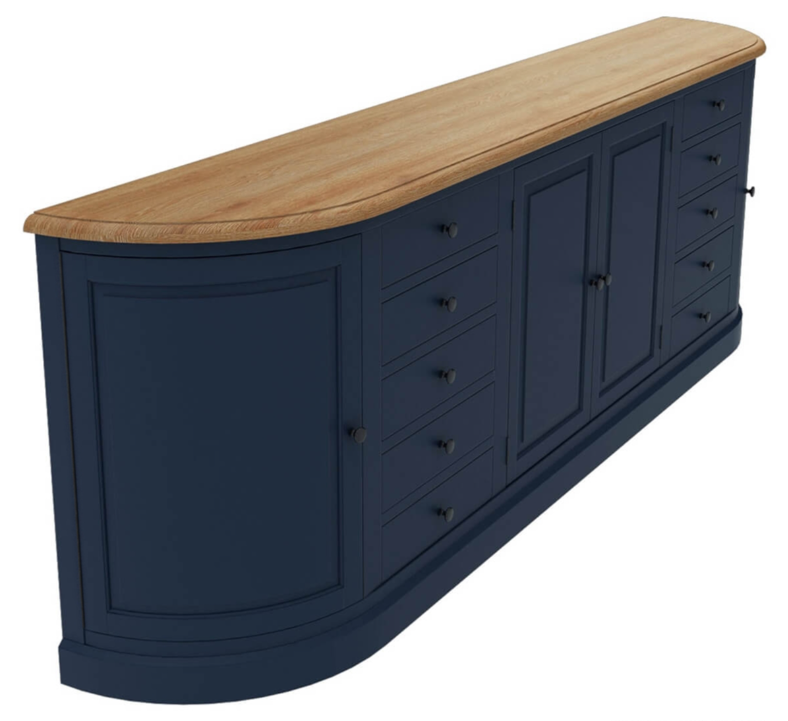 Peshtigo Two Tone Solid Wood 10 Drawer Extra Long Sideboard