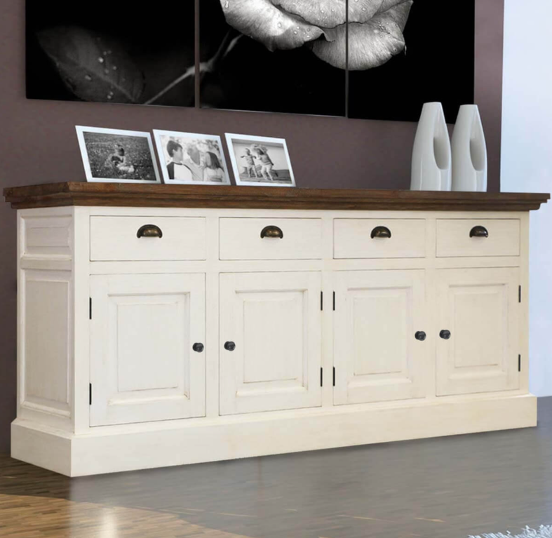 Georgia Two Tone Teak and Solid Wood Extra Long Sideboard