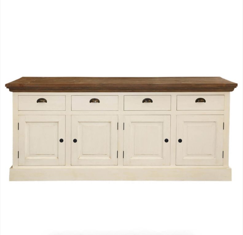 Georgia Two Tone Teak and Solid Wood Extra Long Sideboard