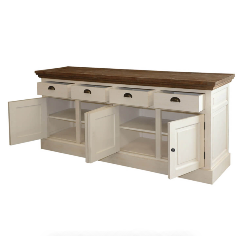 Georgia Two Tone Teak and Solid Wood Extra Long Sideboard