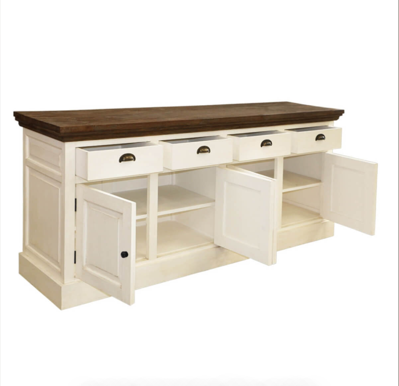 Georgia Two Tone Teak and Solid Wood Extra Long Sideboard