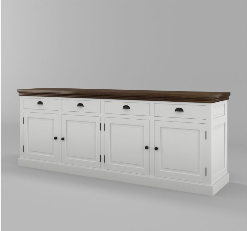 Georgia Two Tone Teak and Solid Wood Extra Long Sideboard