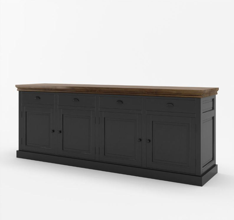 Georgia Two Tone Teak and Solid Wood Extra Long Sideboard