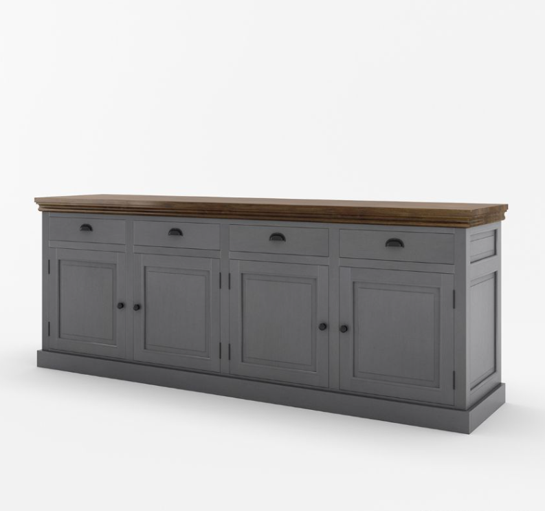 Georgia Two Tone Teak and Solid Wood Extra Long Sideboard