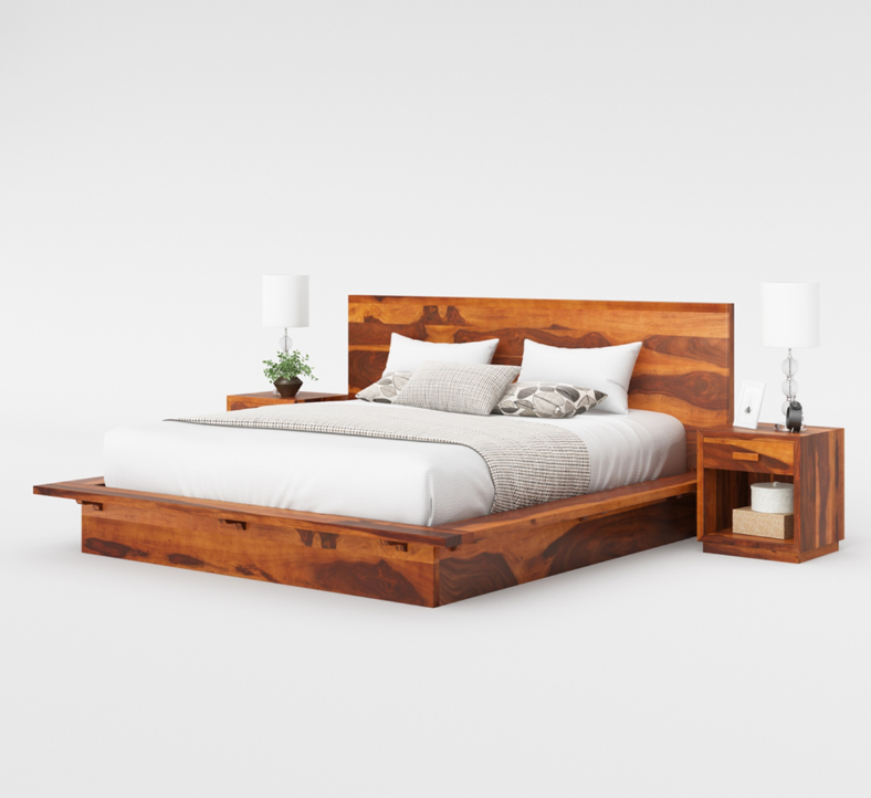 Delaware Solid Wood Platform  Alaskan King Bed