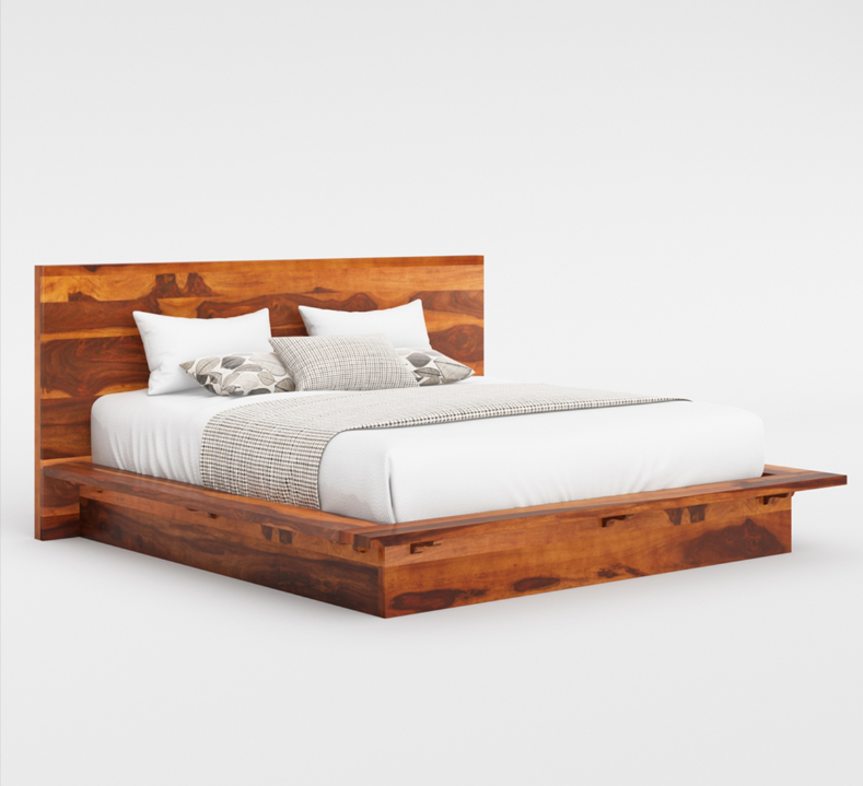 Delaware Solid Wood Platform  Alaskan King Bed